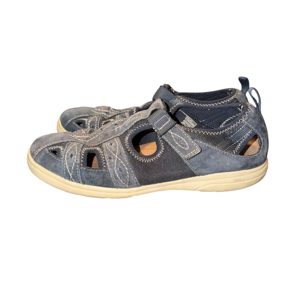 Earth Origins Effie Fisherman Sandals Women's Size 10.5 Wide Navy Blue Suede